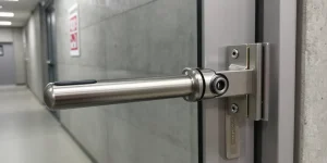 barre anti-panique avec serrure extérieure