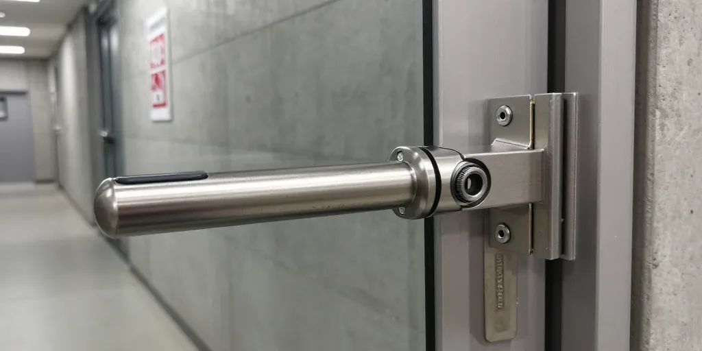 barre anti-panique avec serrure extérieure