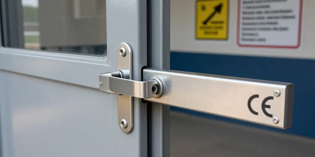 barre anti-panique avec serrure extérieure